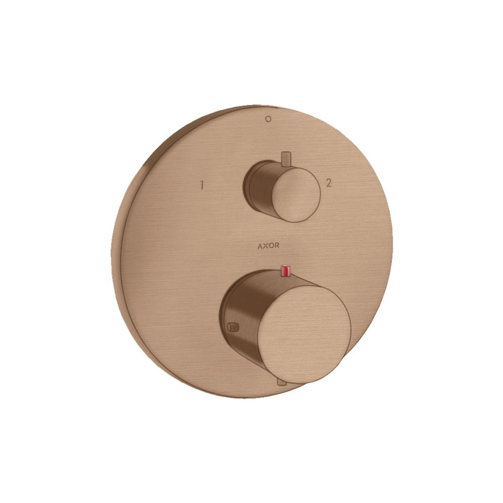 Mitigeur thermostatique encastré Hansgrohe AXOR Starck, 29 l/min, vanne d'arrêt et de commutation, Brushed Red Gold