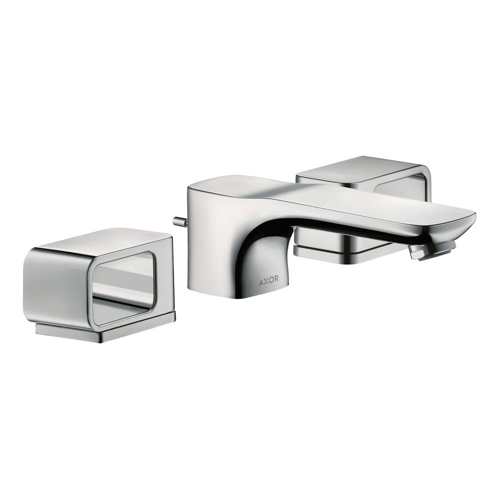 Robinetterie de lavabo Hansgrohe AXOR Urquiola 3 trous 50 mm, 5 l/min, rosaces, garniture d'évacuation à tige de traction, finition Rouge Or brossé