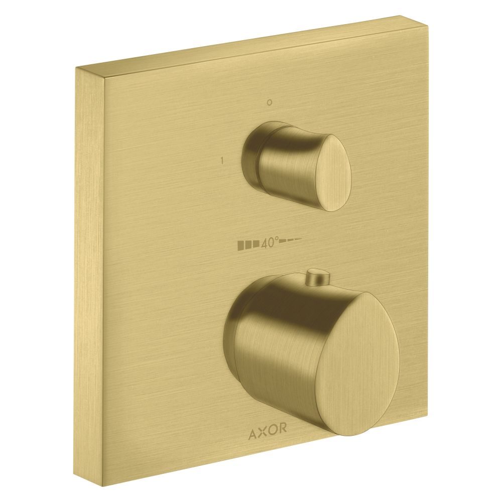 Mitigeur thermostatique encastré Hansgrohe AXOR Starck Organic, 25 l/min, vanne d'arrêt, laiton brossé