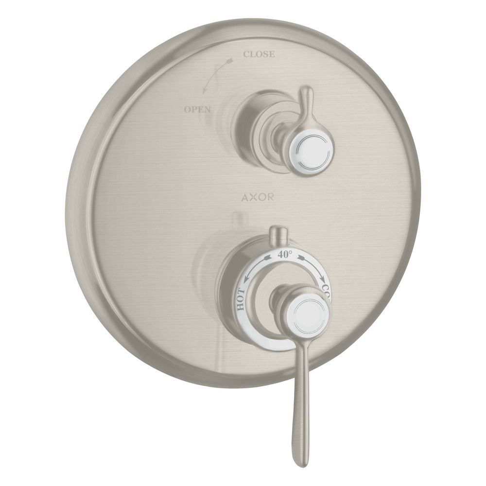 Hansgrohe AXOR Montreux mitigeur thermostatique encastré, 25 l/min, levier, vanne d'arrêt, finition Inox Optic
