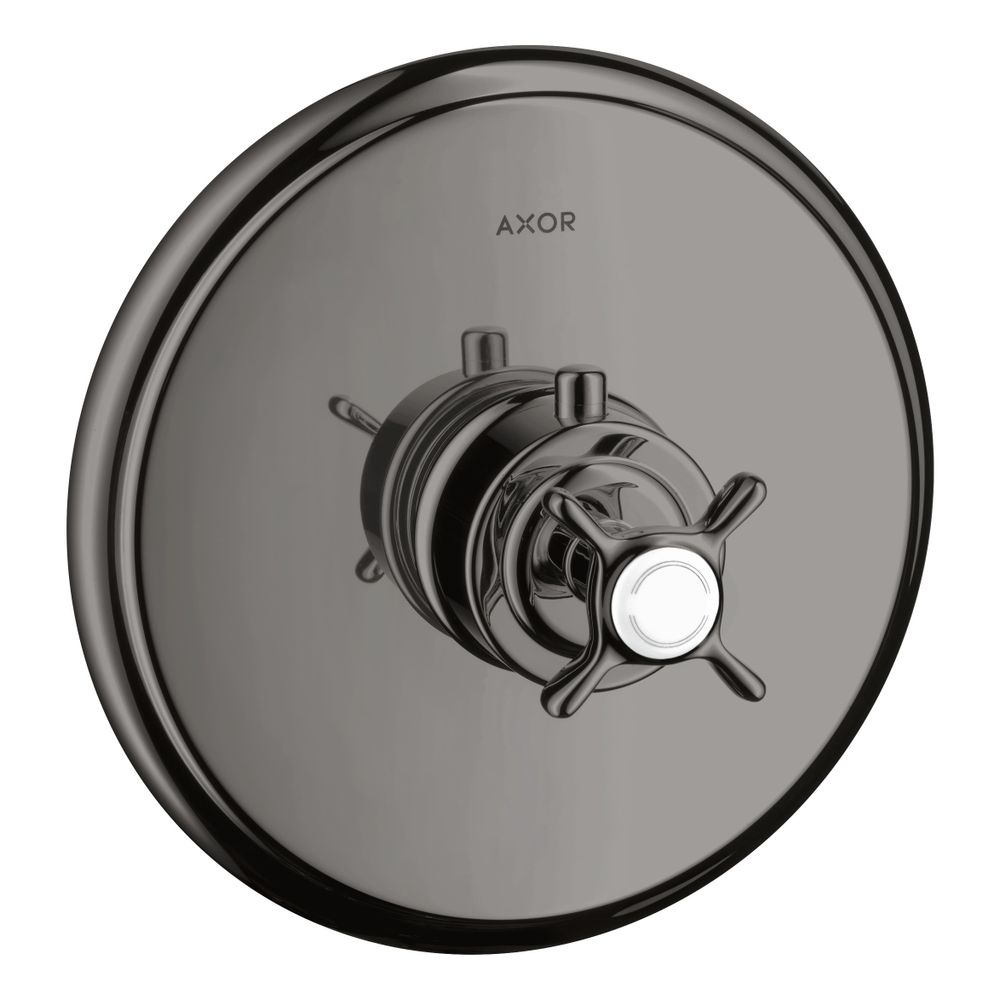 Hansgrohe AXOR Montreux Thermostatique encastré, 43 l/min, poignée en croix, Chrome Noir poli