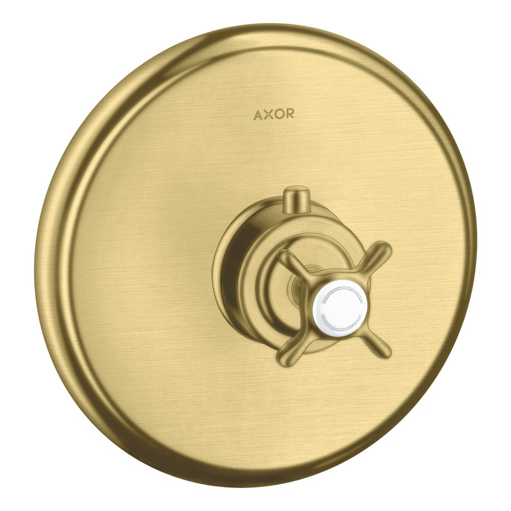 Hansgrohe AXOR Montreux Thermostatique HighFlow encastré, 59 l/min, poignée en croix, laiton brossé