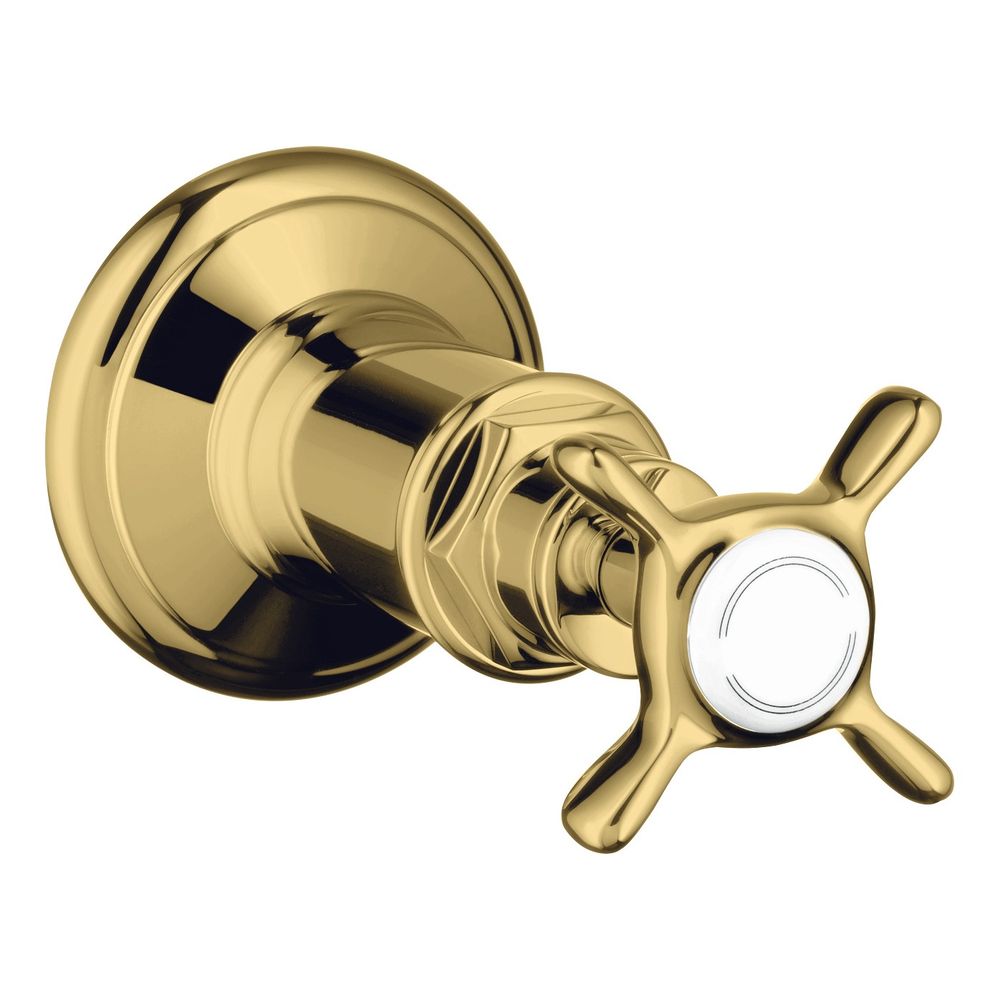 Vanne d'arrêt encastrée Hansgrohe AXOR Montreux, croix, DN 15/DN 20, Polished Gold Optic