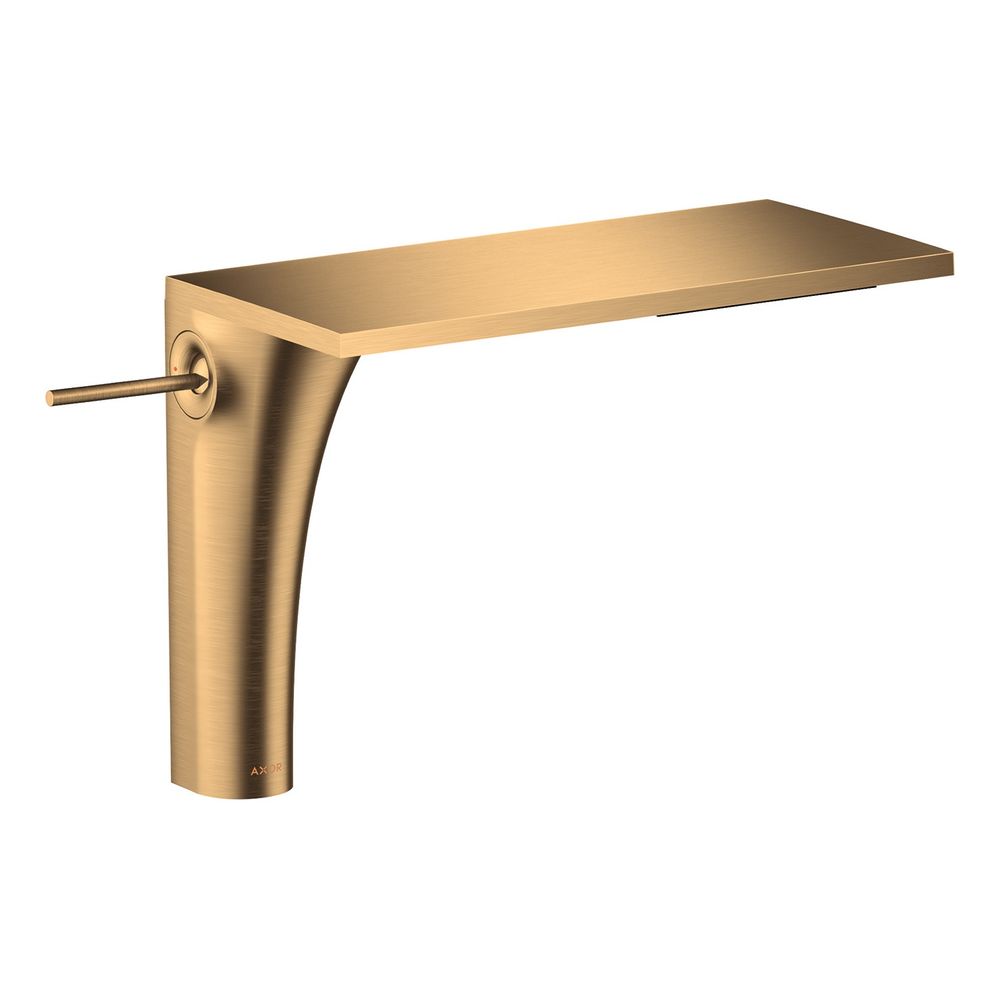 Hansgrohe AXOR Massaud Mitigeur monocommande pour lavabo 220 mm, 4 l/min, pour lavabos sur colonne, garniture d'évacuation, laiton brossé