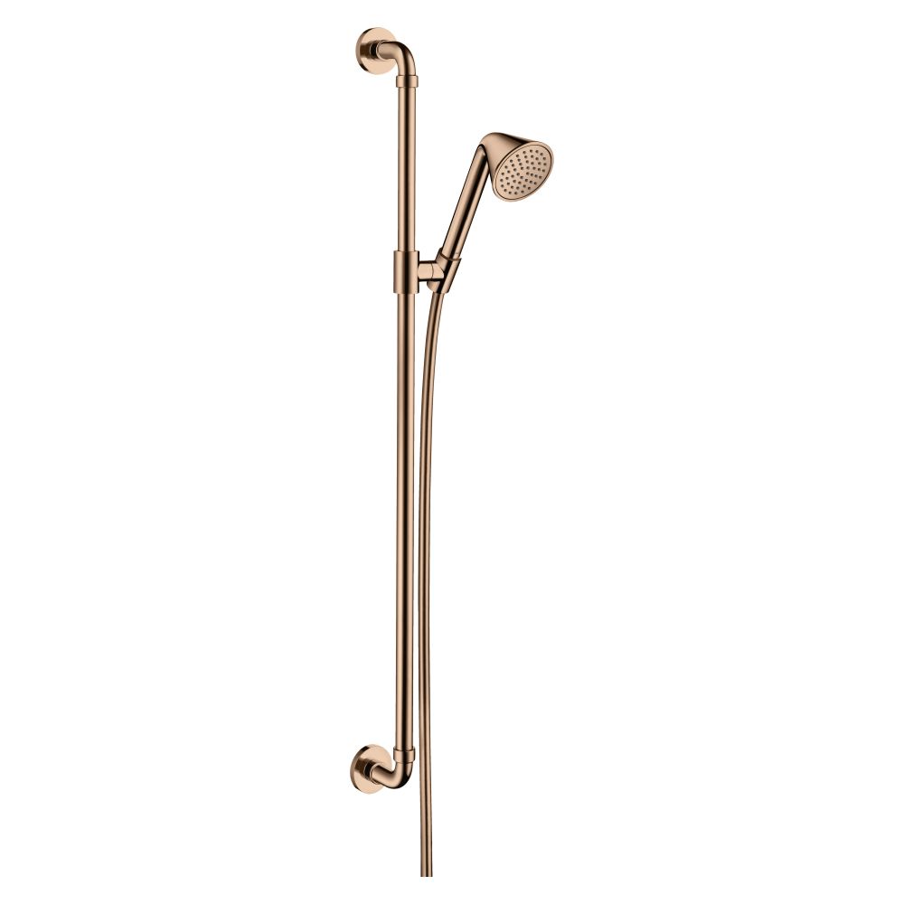 Hansgrohe AXOR Showers/Front Set douchette 90 cm, pommeau de douche, 8,2 l/min, 85 1jet EcoSmart, Rouge Or poli