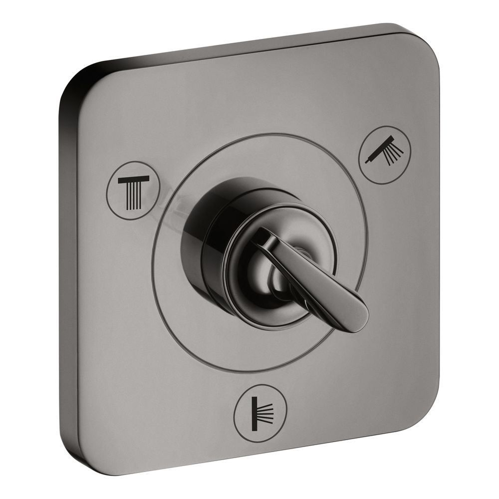 Vanne d'arrêt et de commutation Hansgrohe AXOR Citterio E Trio, Quattro 120x120 mm, encastrée, DN 15, chrome noir poli