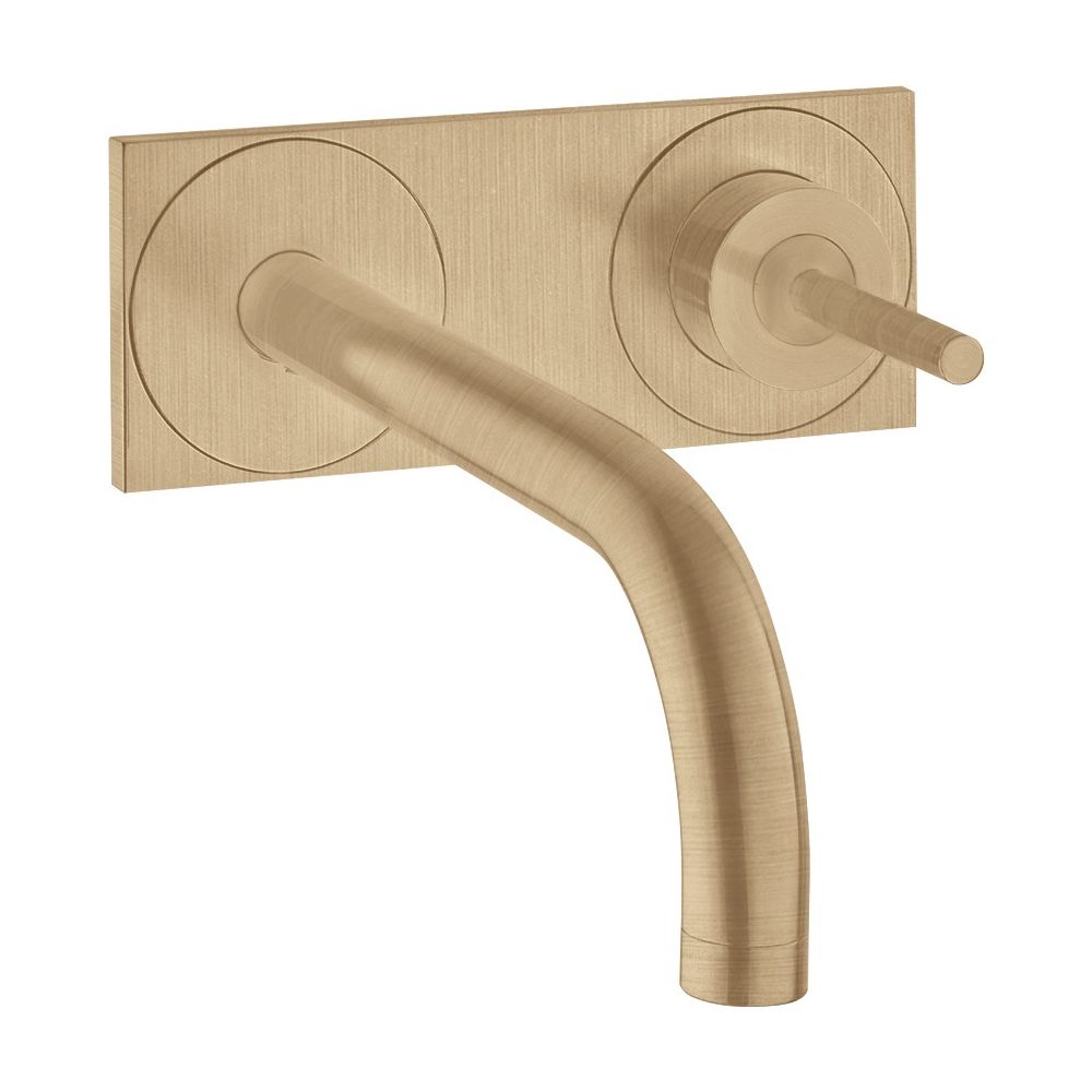 Hansgrohe AXOR Uno Mitigeur monocommande pour lavabo encastré, 5 l/min, bec 225 mm, plaque, Bronze brossé