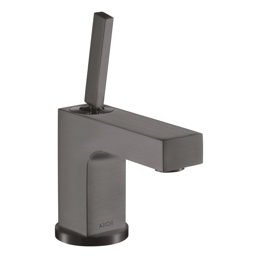Mitigeur monocommande Hansgrohe AXOR Citterio 80 mm, 5 l/min, bec-pin pour ECS, évacuation par tige de traction, Chrome brossé noir