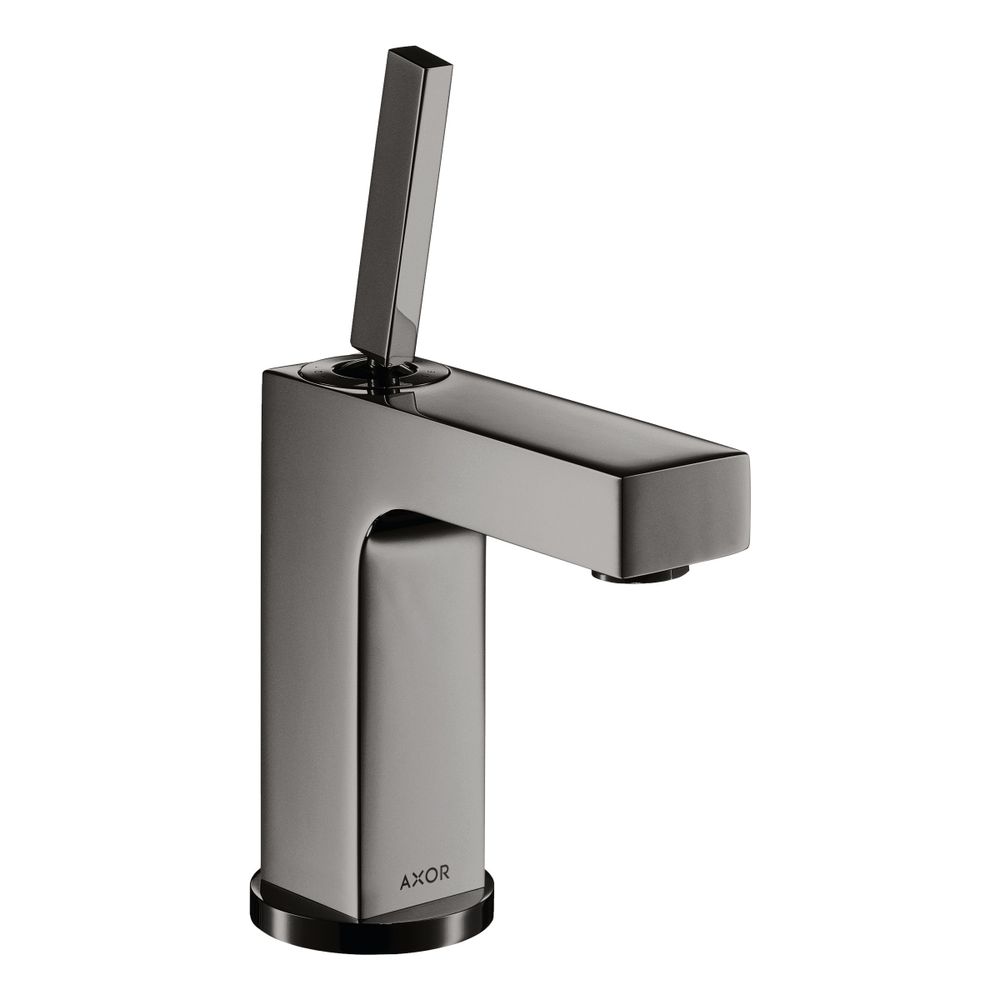Hansgrohe AXOR Citterio Mitigeur monocommande pour lavabo 110 mm, 5 l/min, poignée à goupille, bonde, finition Chrome noir poli