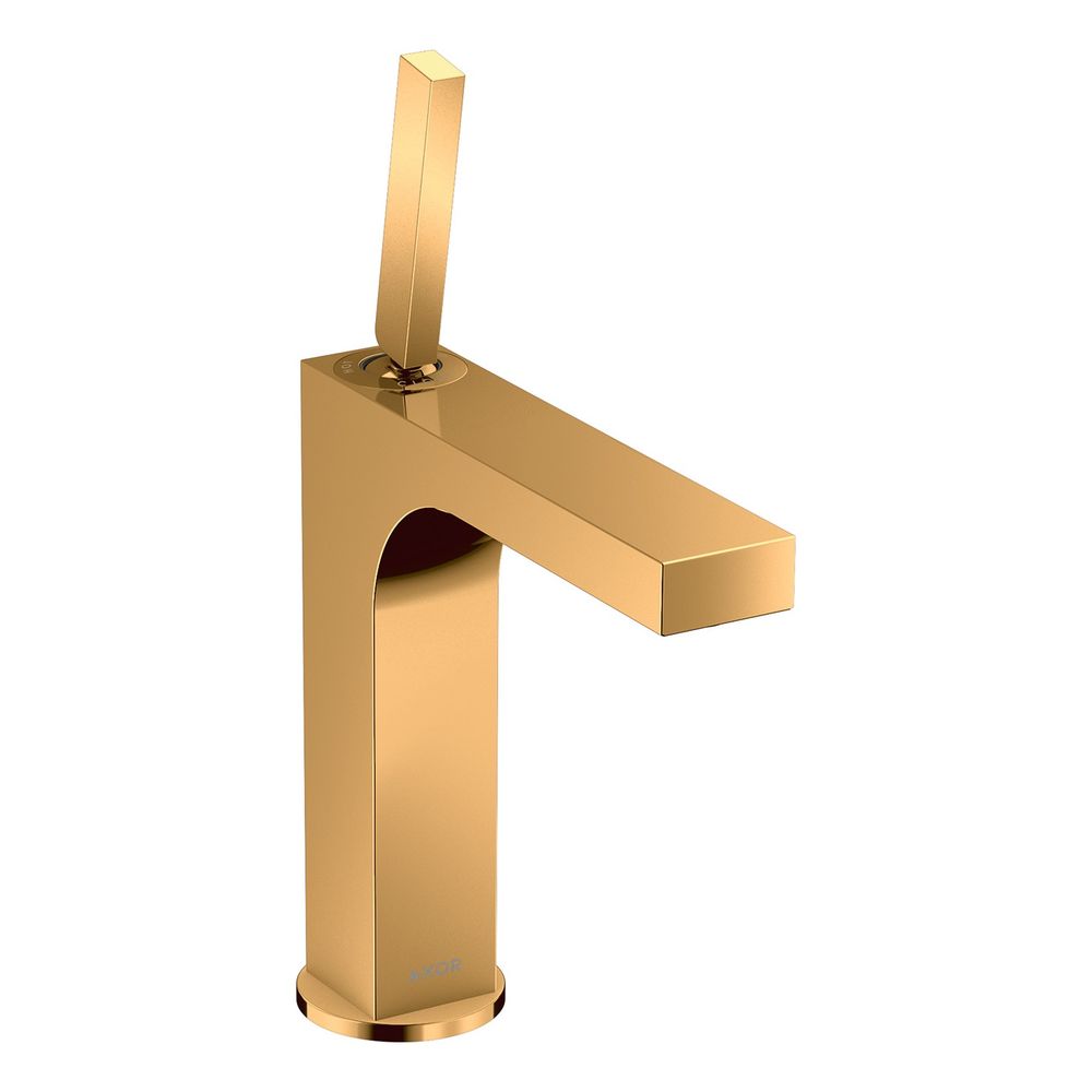 Mélangeur monocommande pour lavabo Hansgrohe AXOR Citterio 160 mm, 5 l/min, poignée Pin, garniture d'évacuation, finition Or poli