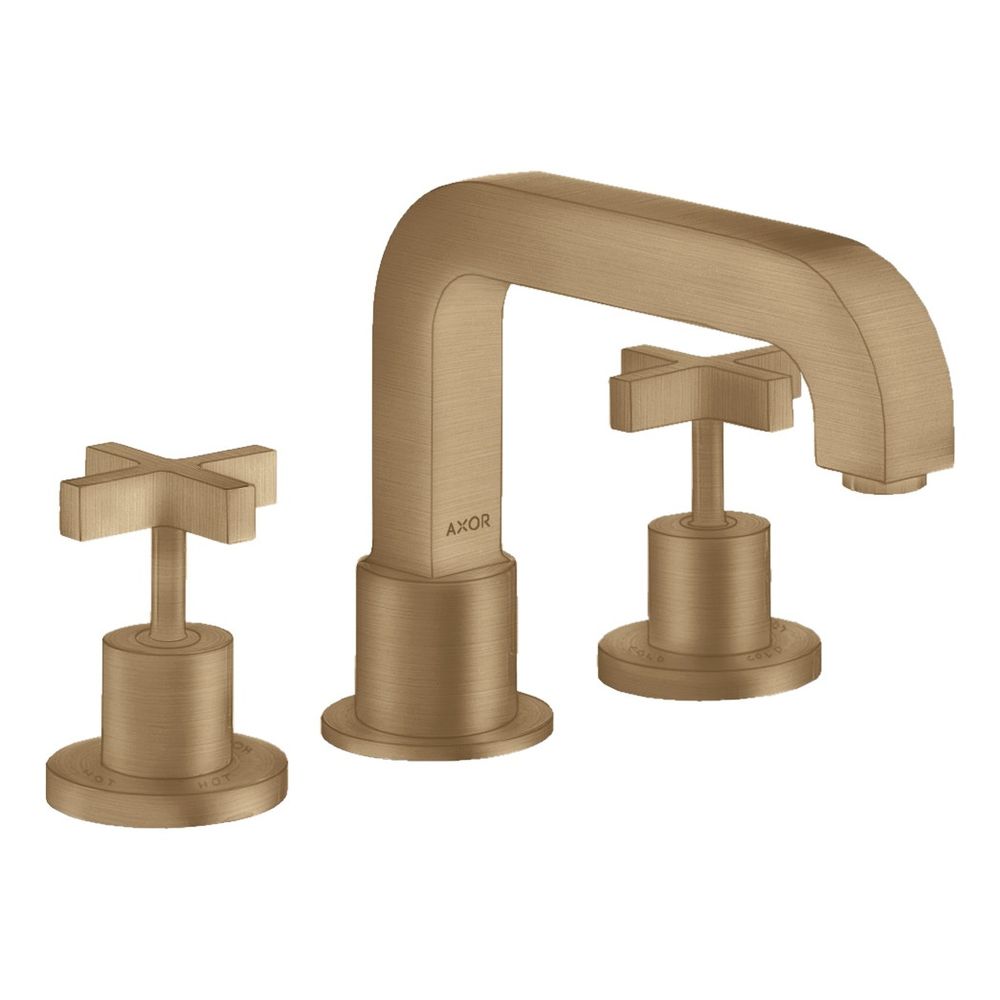 Hansgrohe Mitigeur de baignoire AXOR Citterio à montage sur rebord, poignées en croix, finition Brushed Bronze