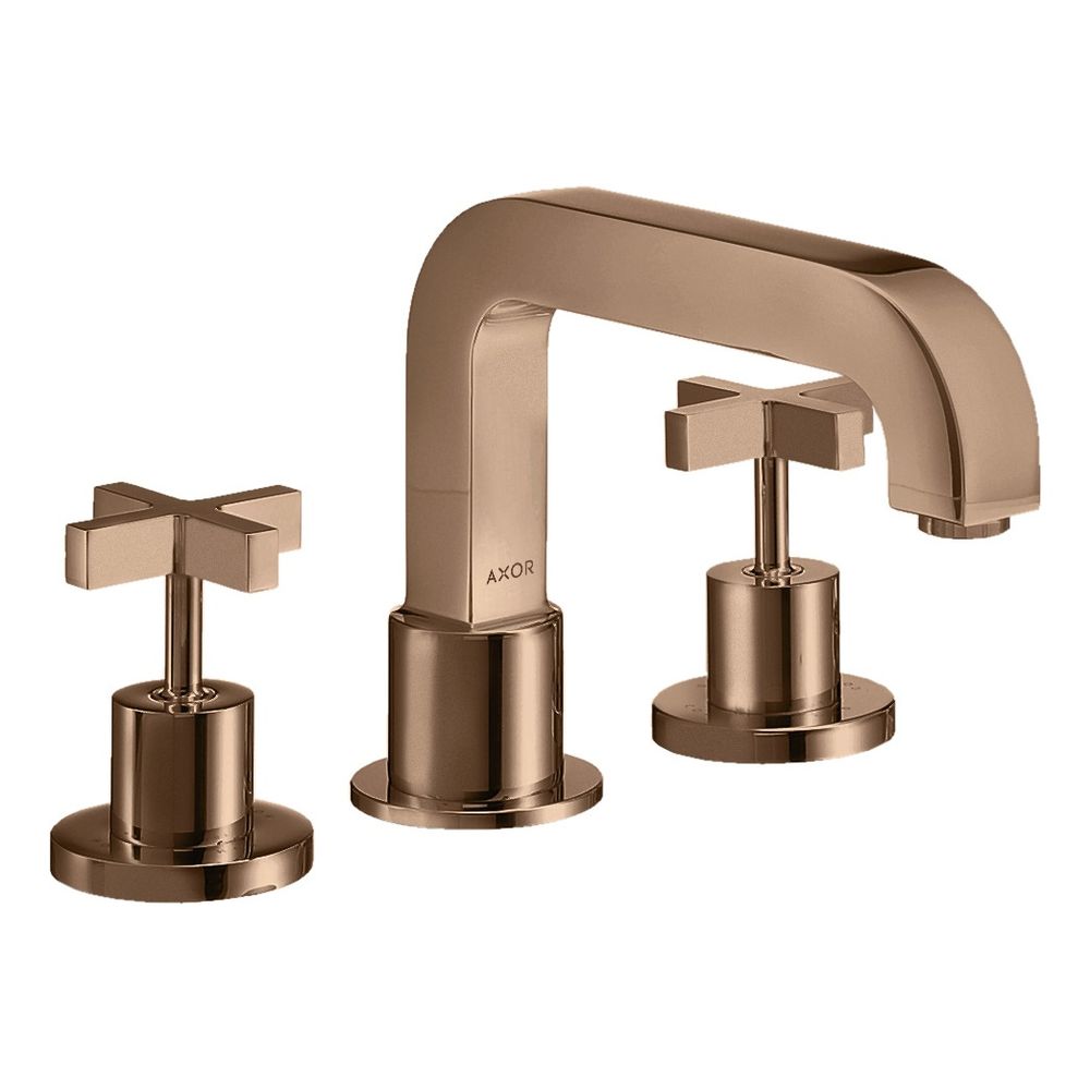 Hansgrohe AXOR robinetterie de bord de baignoire Citterio 3 trous, poignées en croix, finition Polished Red Gold