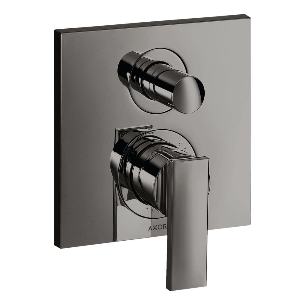 Hansgrohe AXOR Citterio Mitigeur monocommande pour baignoire, 29 l/min, montage encastré, poignée à levier, 2 consommateurs, Chrome noir poli