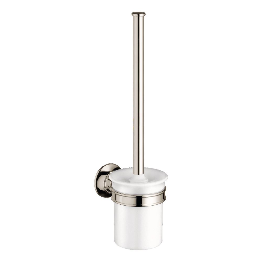 Porte-brosse WC AXOR Montreux Hansgrohe, fixation murale, entraxe 35 mm, métal/porcelaine, finition Or brossé