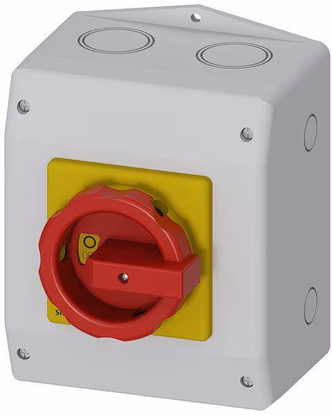 Siemens 3LD2XXX-0TB53 - Sectionneur de charge SENTRON 3LD, interrupteur d'arrêt d'urgence, 3 pôles, enveloppe isolante pour vissage métrique, commande rotative