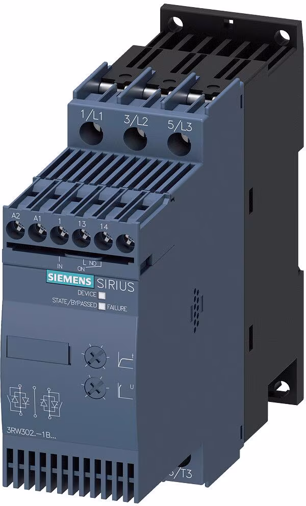 Démarreur progressif Siemens 3RW3026-1BB14 S0 25 A, 11 kW/400 V, 40 °C AC 200-480 V, AC/DC 110-230 V à bornes à vis