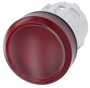 Signal lumineux Siemens 3SU1001-6AA20-0AA0 rond lisse haut IP67/IP69K 22,3 mm plastique noir