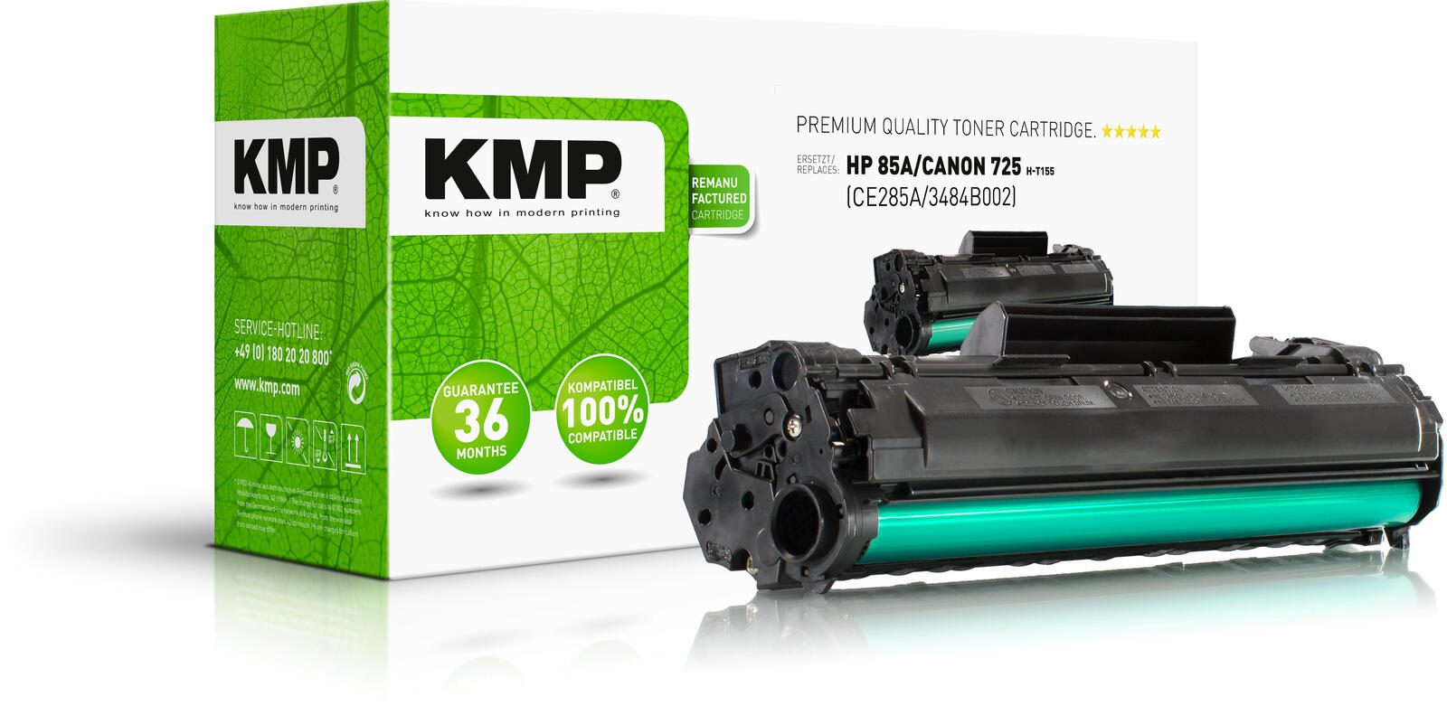 Cartouche de toner noir H-T155 compatible HP 85XXL ; Canon 725 (CE285A ; 3484B002)