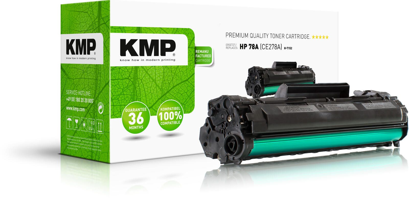 Cartouche de toner H-T152 noir compatible HP 78A (CE278A) - KMP
