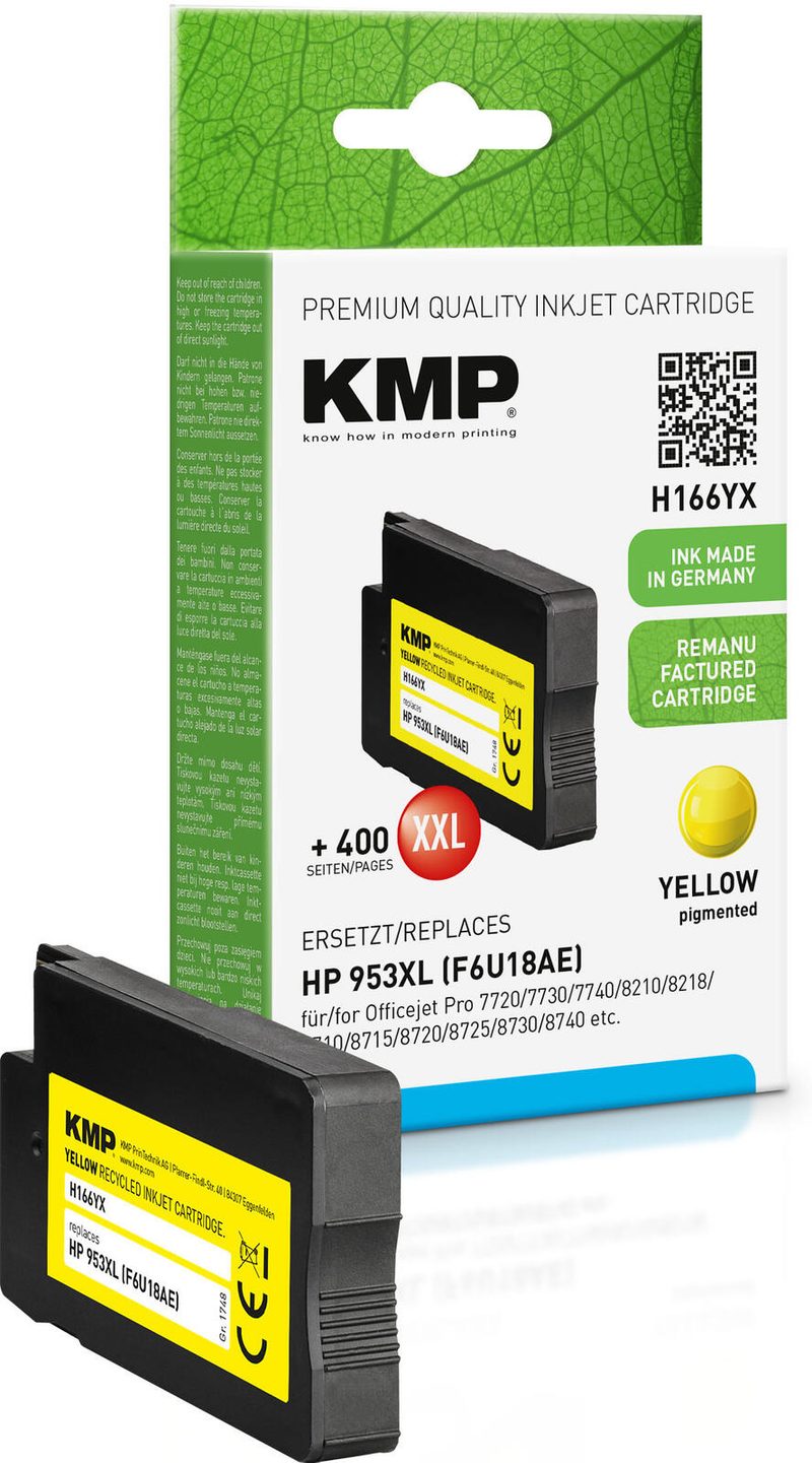 Cartouche d'encre KMP H166YX jaune compatible avec HP 953XL (F6U18AE)