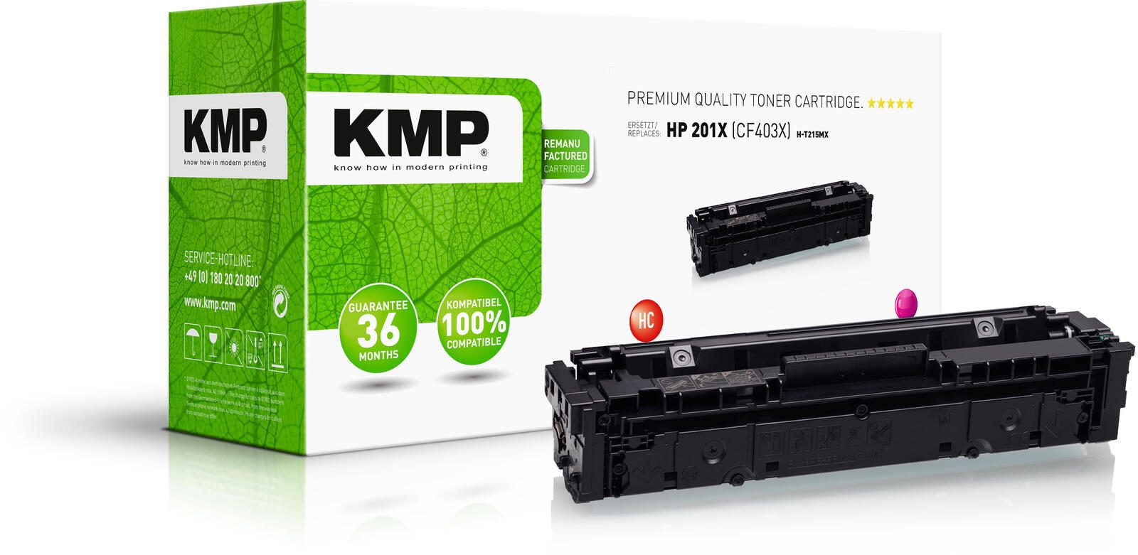 Cartouche de toner KMP H-T215MX magenta compatible avec HP 201X (CF403X)