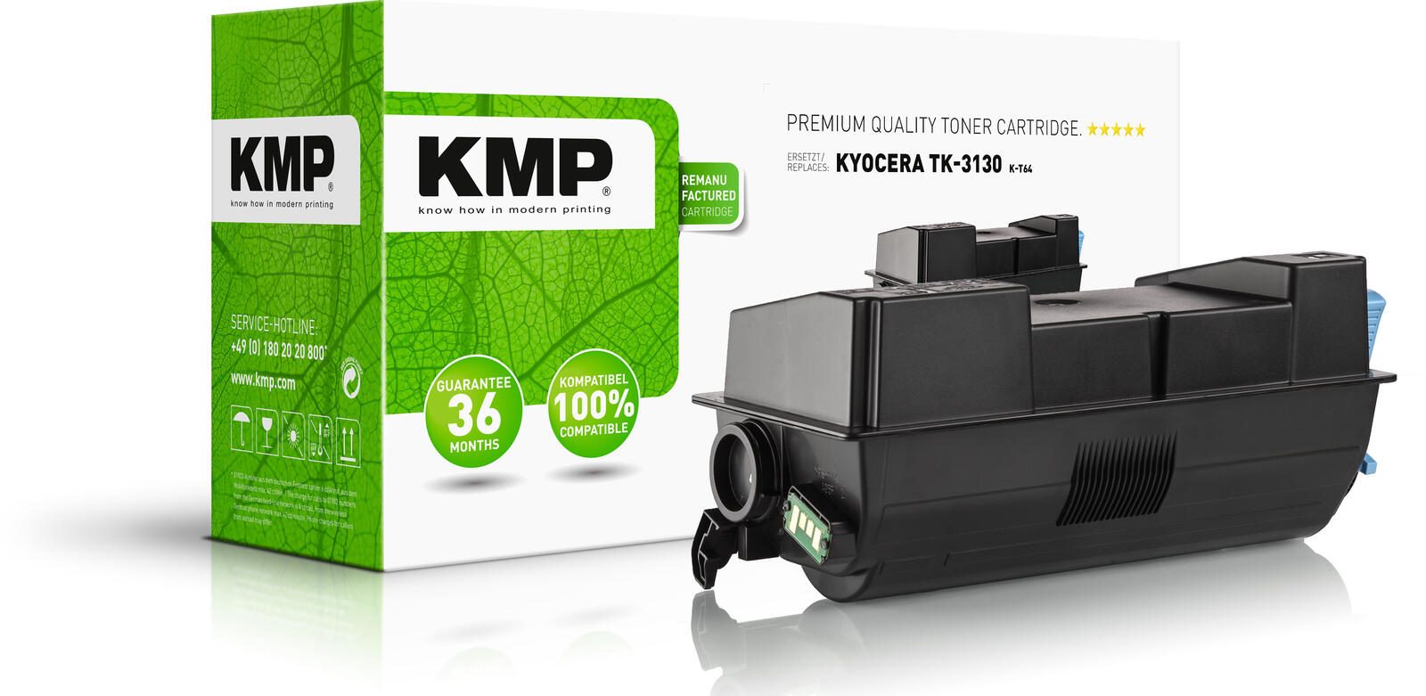 Cartouche de toner KMP K-T64 noir compatible avec KYOCERA TK-3130