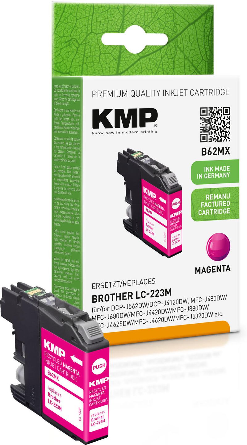 Cartouche d'encre KMP B62MX magenta compatible Brother LC-223M