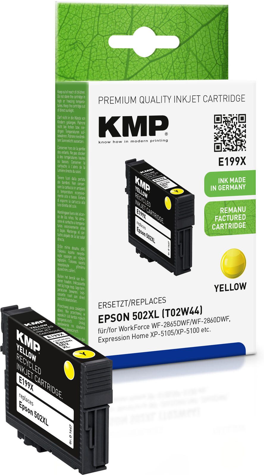 Cartouche d'encre KMP E199X jaune compatible avec EPSON 502XL (T02W44)