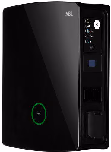 ABL 100000183 Wallbox eM4 Twin conforme métrologie légale, Extender, 11/22 kW, 2 prises Type 2 verrouillables, reev ready incl. 2 ans de connectivité