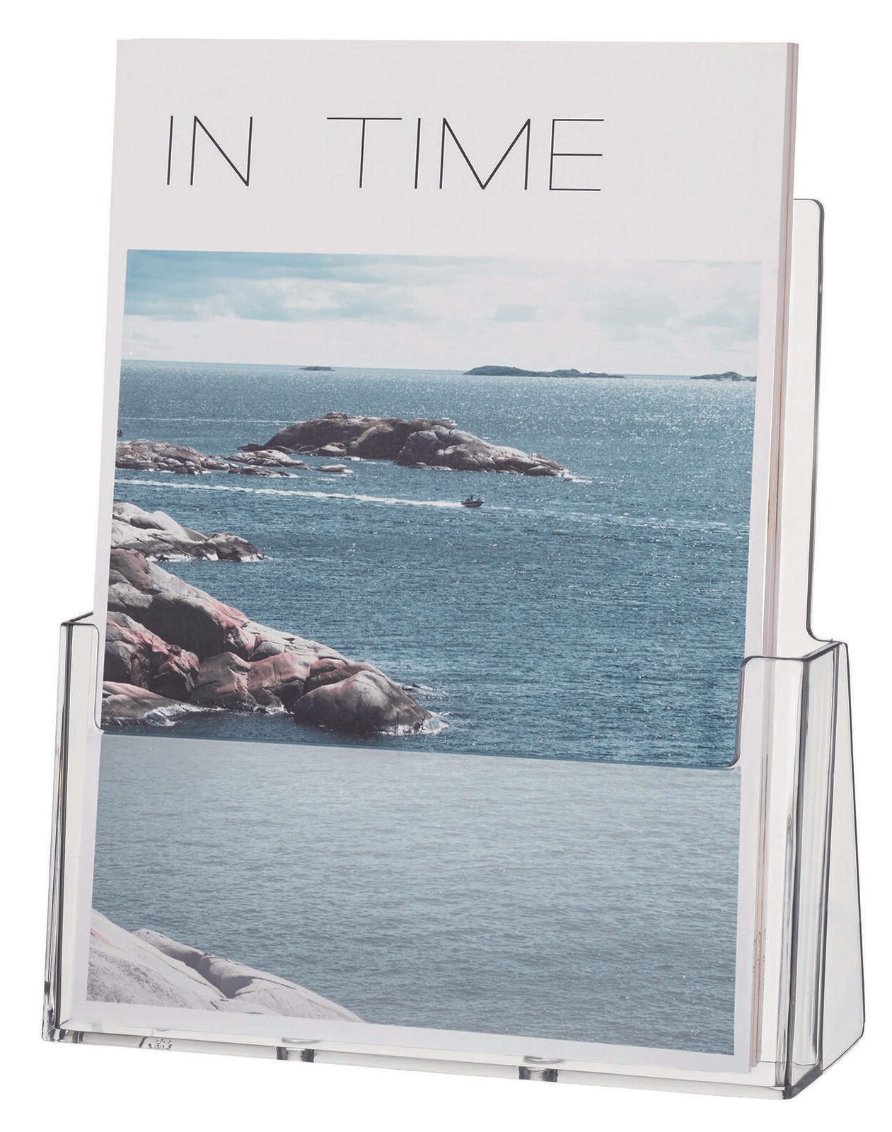 Support de prospectus de table helit DIN A4 1 compartiment transparent