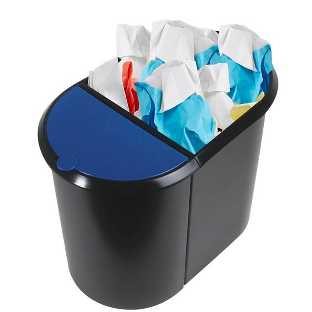 helit Séparateur de déchets 20,0 + 9,0 l noir