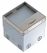 OBO Bettermann UDHOME2 GV15V prise de sol encastrable, avec découpe pour revêtement, 2 prises VDE, acier inoxydable (7368324)