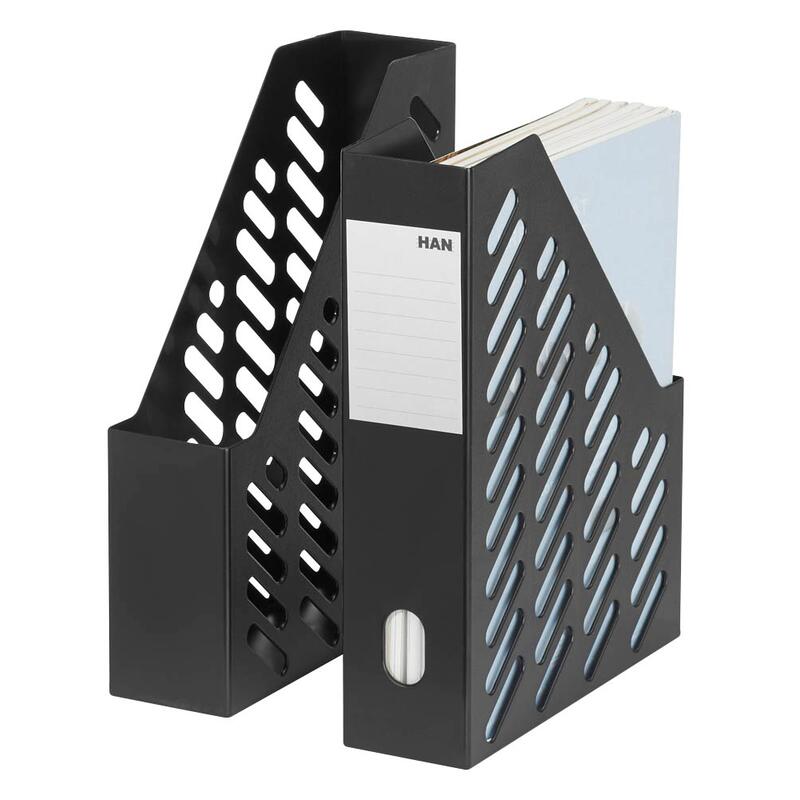 HAN Porte-documents vertical Klassik Plastique antistatique sans métaux lourds Noir DIN A4 Lot = 2 pièces — lot de 2 pièces