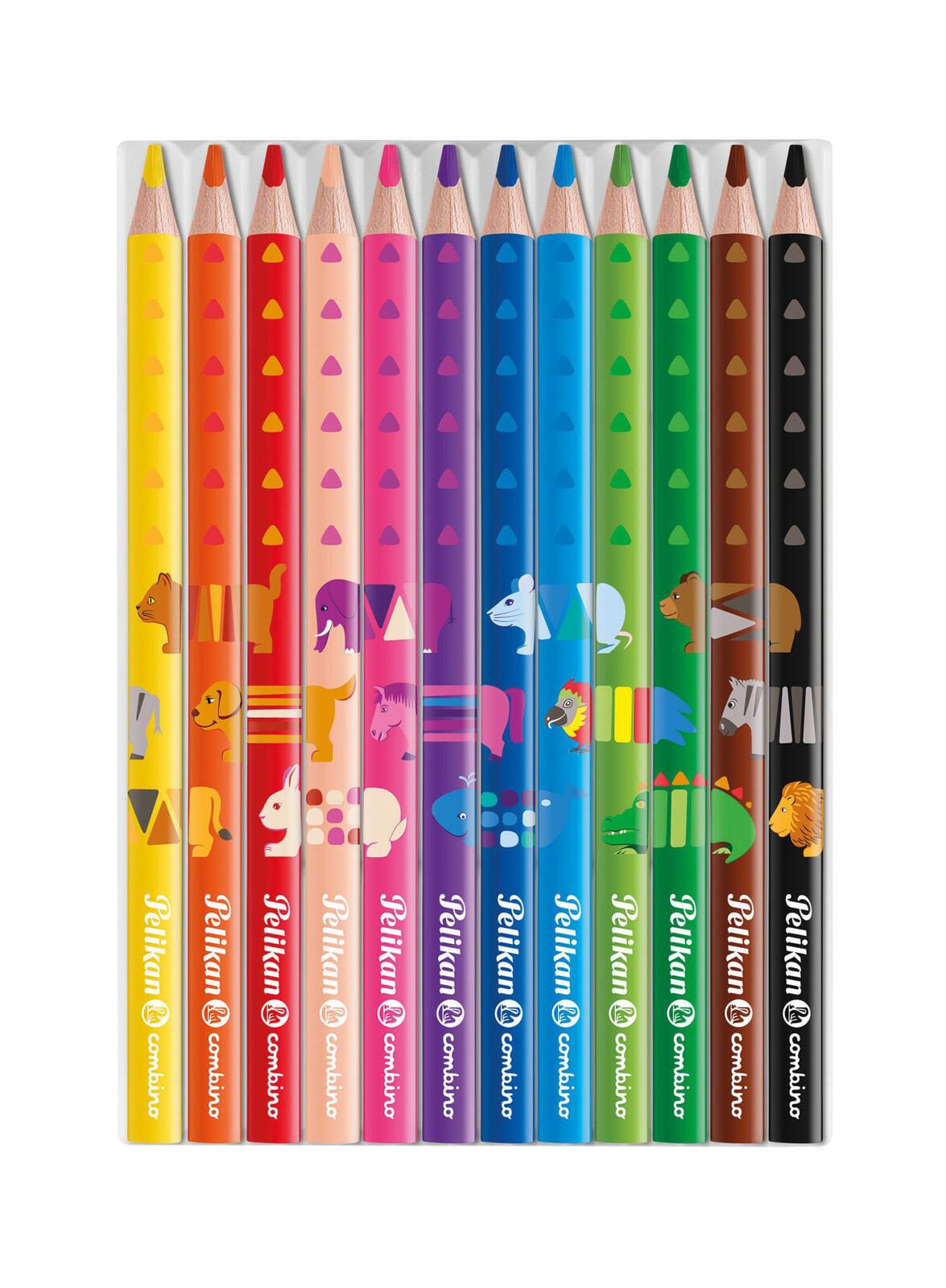 Crayons de couleur Pelikan Combino 12 couleurs — lot de 12 pièces