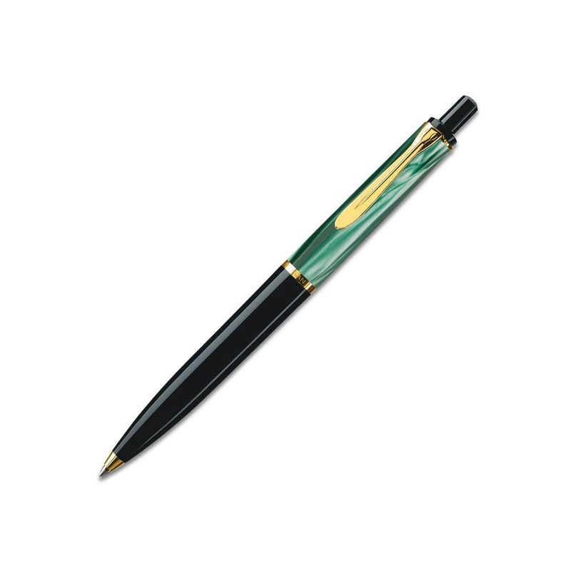Stylo à bille Pelikan Classic K200 vert-marbré/or, couleur d'écriture : noir