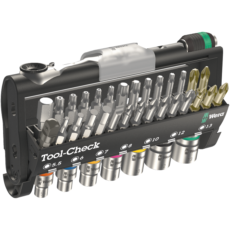 Wera Tool-Check 1 SB Jeu de 38 pièces avec cliquet et embouts — lot de 38 pièces