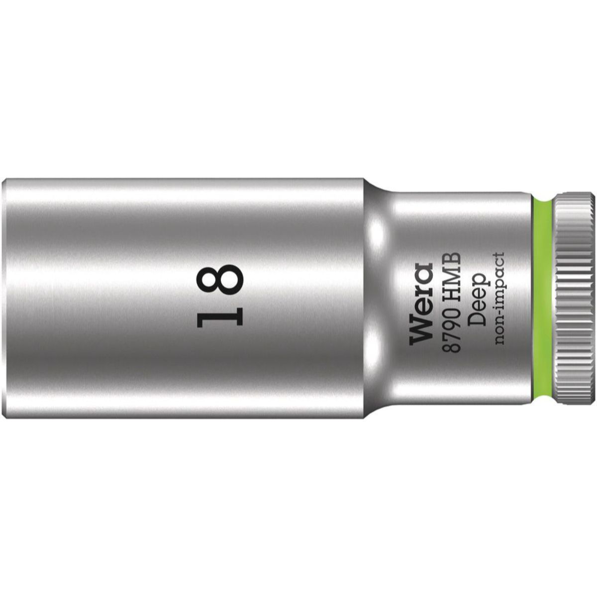 Wera Douille à cliquet profonde 8790 HMB Deep 18,0, 18,0 x 64,0 mm, 3/8", 05004540001