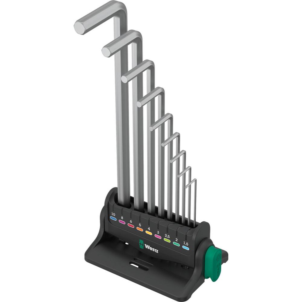 Set de clés Allen 950/9 Hex-Plus 8 - Métrique, chromé brillant