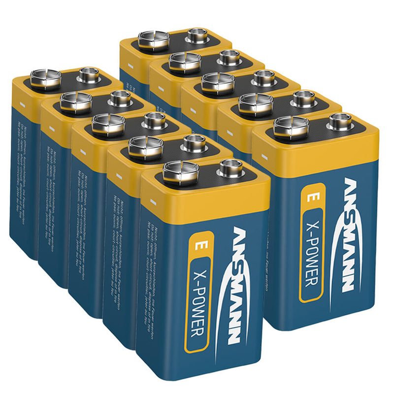 Piles Ansmann E-Block 9 V — lot de 10 pièces