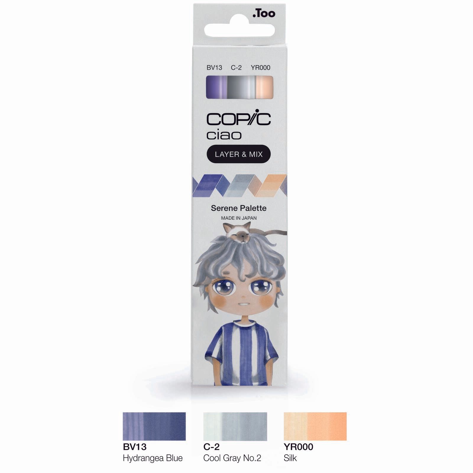 COPIC® Set de marqueurs Layout Ciao Palette Sereine 1.0 + 6.0 mm assortis 1 boîte = 3 pièces — lot de 3 pièces