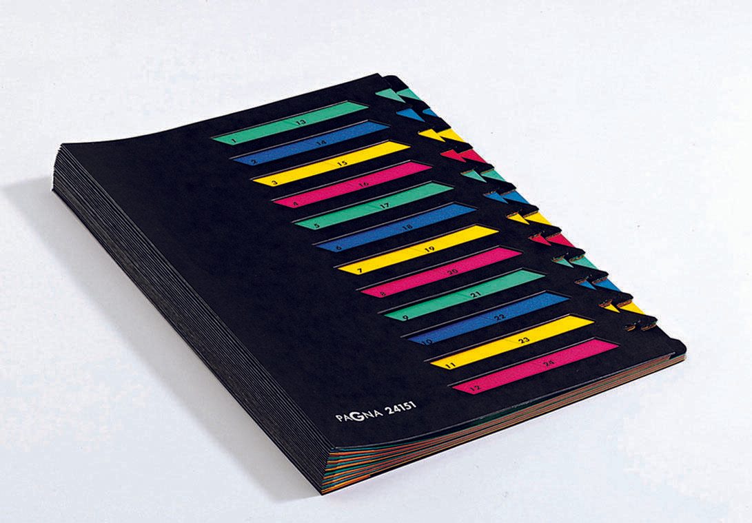 Pagna Range-doc Deskorganizer 24151-04, format A4, 24 pièces, carton pressé noir