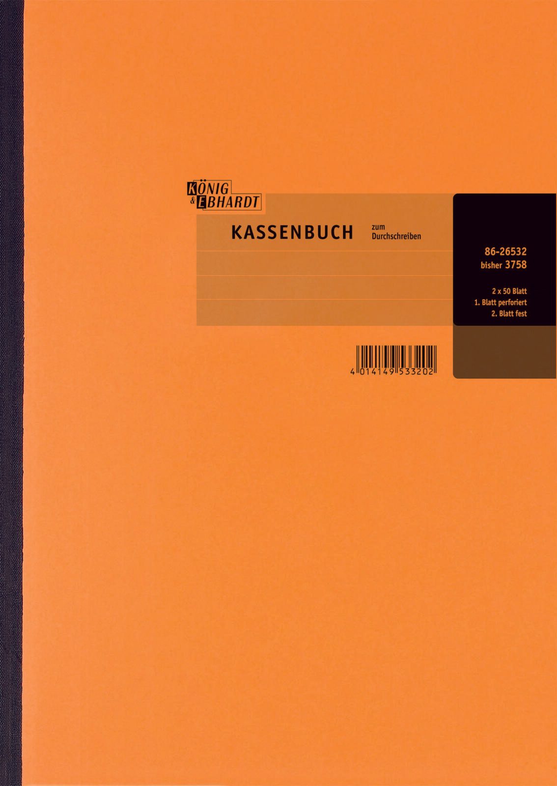 KÖNIG & EBHARDT Livre de caisse DIN A4, 2x 50 pages