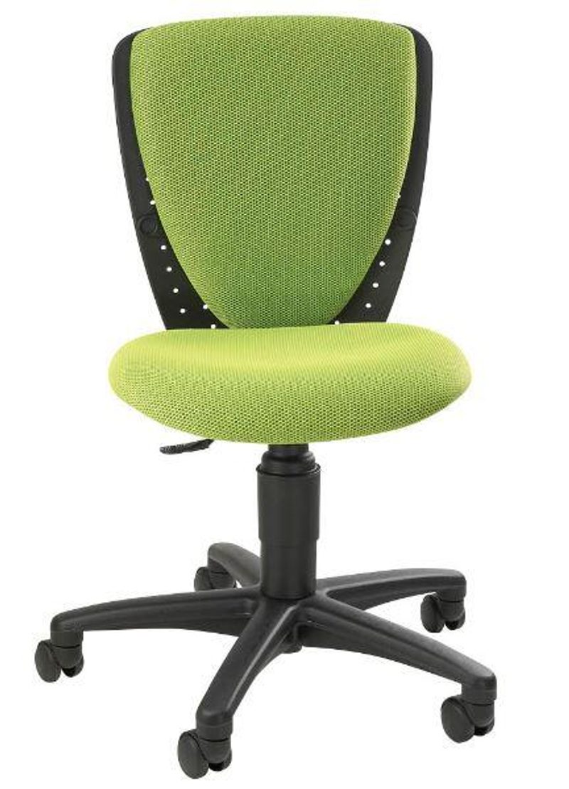 Chaise tournante pour enfants Topstar High S'cool vert, polyester, pied en croix en plastique, réglable en hauteur