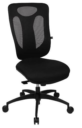 Topstar Net Pro 100 Chaise de bureau pivotante noire, tissu, base en plastique, réglable en hauteur