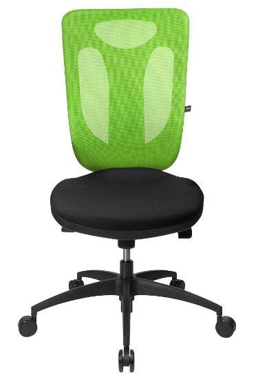 Fauteuil de bureau Topstar Net Pro 100 vert, tissu, piètement en plastique, réglable en hauteur