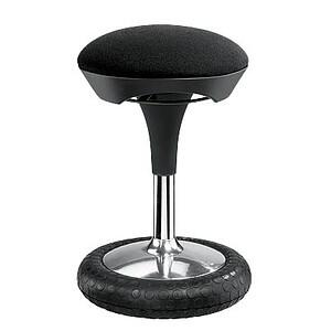 Topstar Sitness 20 Tabouret noir, tissu, pied à base en caoutchouc, réglable en hauteur