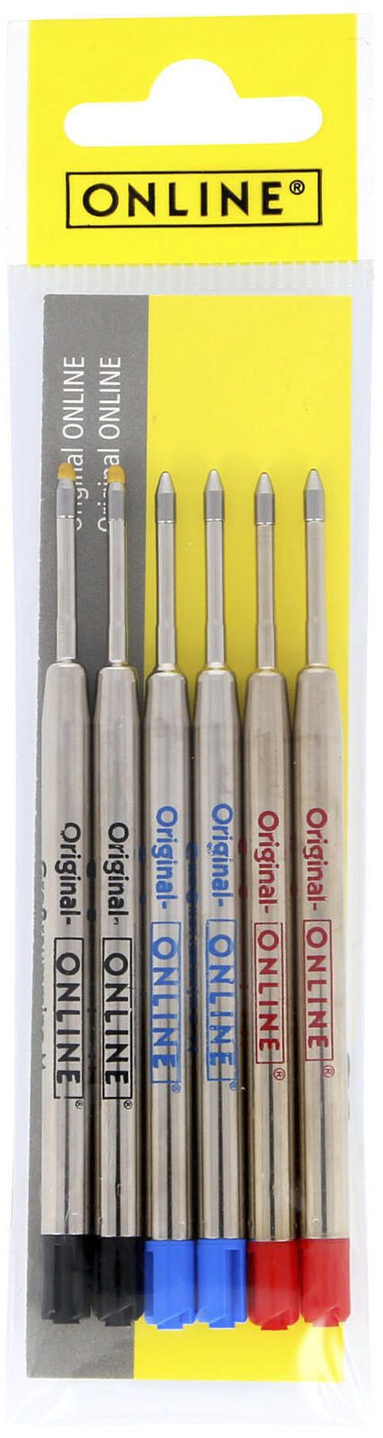 ONLINE® Mines pour stylo à bille Multicolore 1 boîte = 6 pièces — lot de 6 pièces