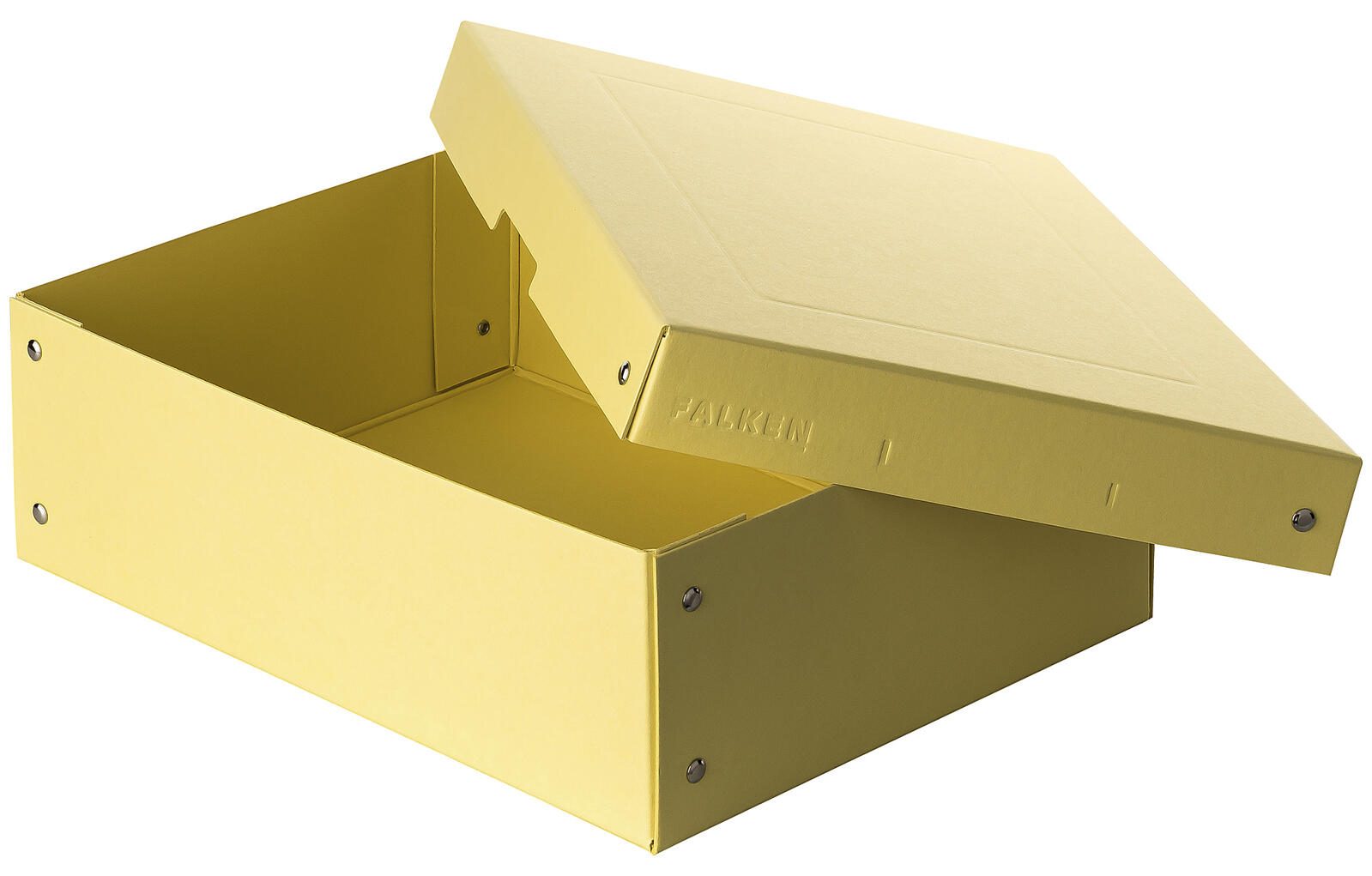 Boîte de rangement FALKEN PURE 1250 feuilles jaune pastel 24,0 x 32,0 x 10,0 cm, 1 pièce