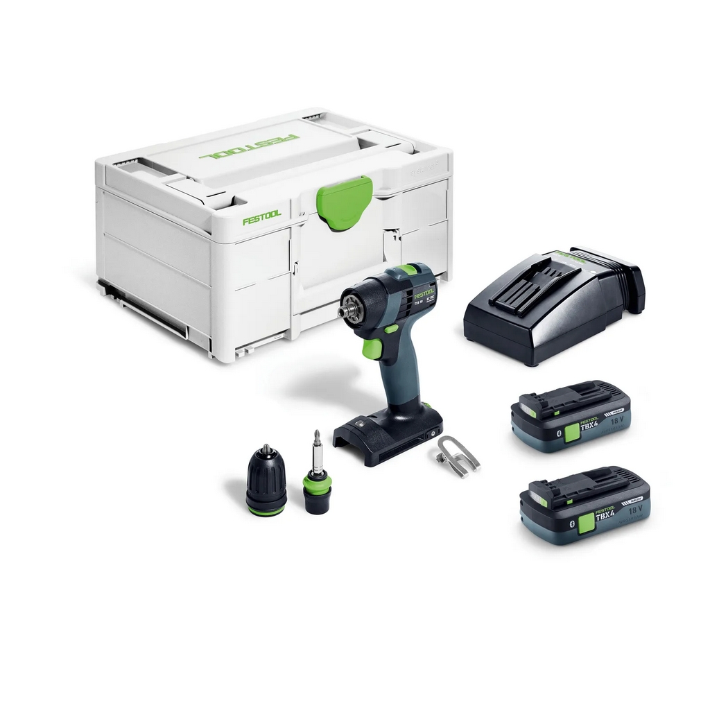 Perceuse-visseuse sans fil Festool TXS 18 TBX4,0 I-Plus, 2x 4,0 Ah TBX et chargeur dans Systainer
