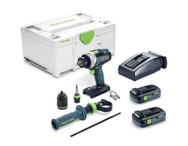 Perceuse-visseuse à percussion sans fil Festool QUADRIVE TPC 18/4 TBX4,0 I-Plus, 2 batteries 4,0 Ah TBX et chargeur inclus dans Systainer